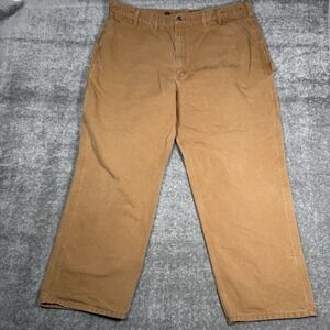 Carhartt‎ Pants Mens 42x 31 Brown Duck Canvas Workwear Carpenter *Flaw*